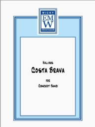 Score and Parts Original Entertaining Works Costa Brava